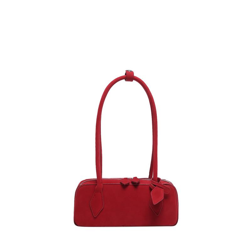 Niche underarm baguette bag suede popular versatile shoulder bag temperament commuter portable underarm bag