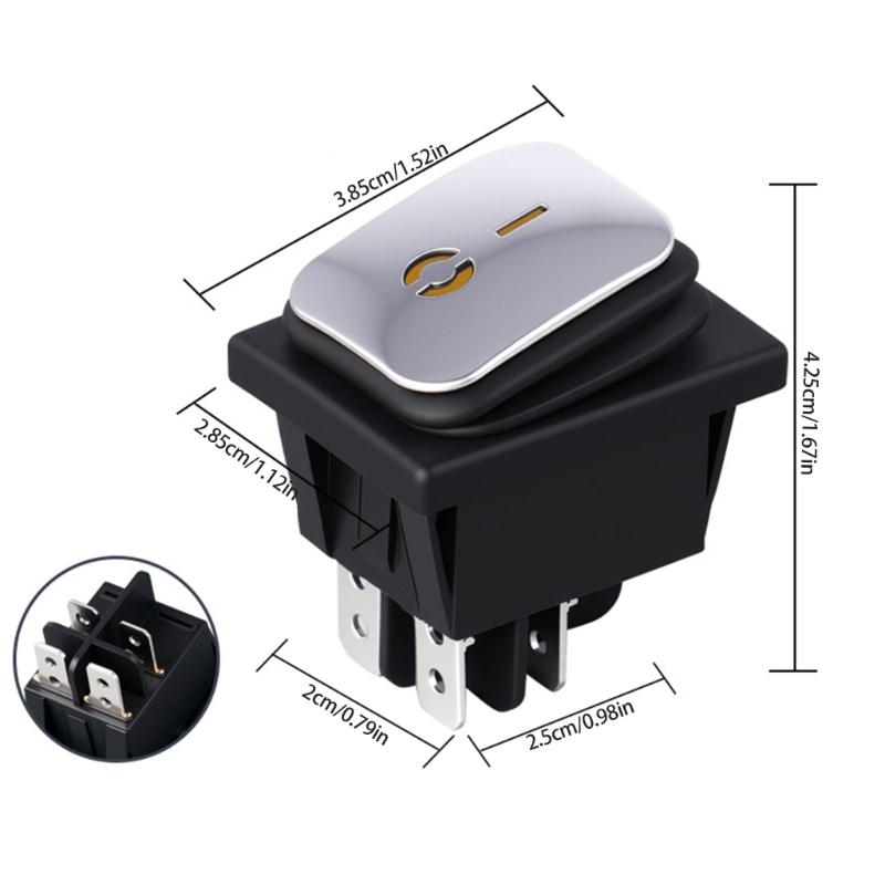 Black Rectangular IP65 Waterproof Rocker Switches 16A With Builts In Indicators Light for Safe and Effective Operations