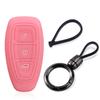 For Ford Focus MK3 MK4 Fiesta Ecosport Kuga Mondeo Silikon Nøkkelveske 3 Knapper Fjernkontroll Nøkkeldeksel Skall Fob Nøkkelringholder