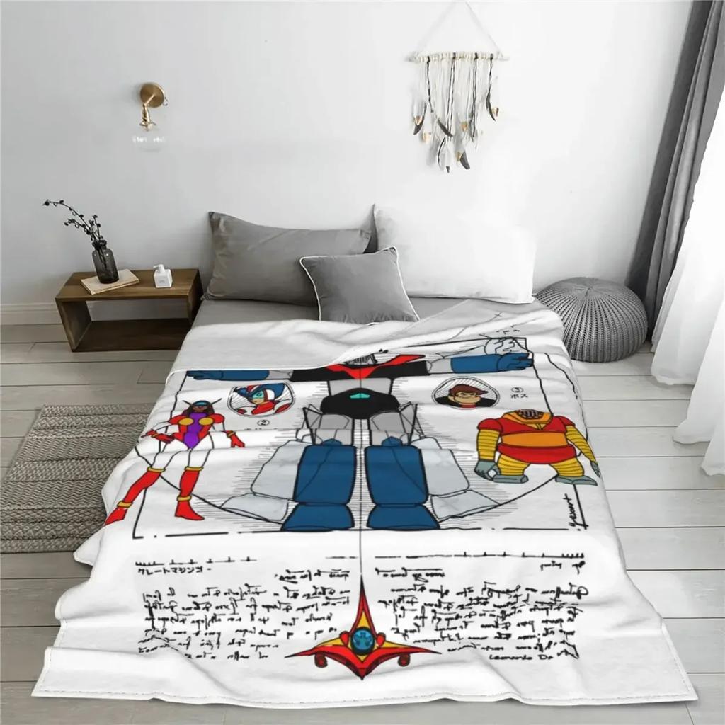 Mazinger Z Robot Tranzor Z Merch Blanket Velvet Textile Decor Bedding Koji Kabuto Robots Throw Blankets Cozy Super Soft