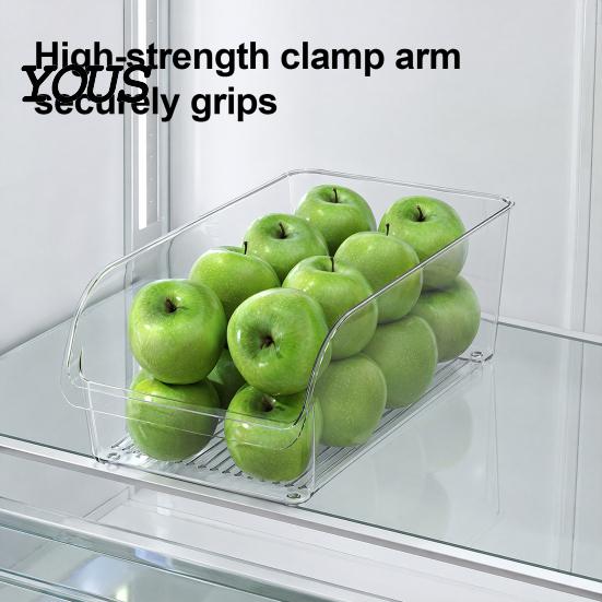 Kitchen Fridge Storage Solution Refrigerator Box, Large Opening Design Transparent Bin, Box Food-Grade Crisper for Cabinet Pantry Organization Rack