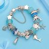 Klassisches Design Delfin-Charm-Armbänder und Armreifen für Frauen, Schmuckgeschenk, blaues Murano-Kristallglas, DIY-Perlenarmbänder
