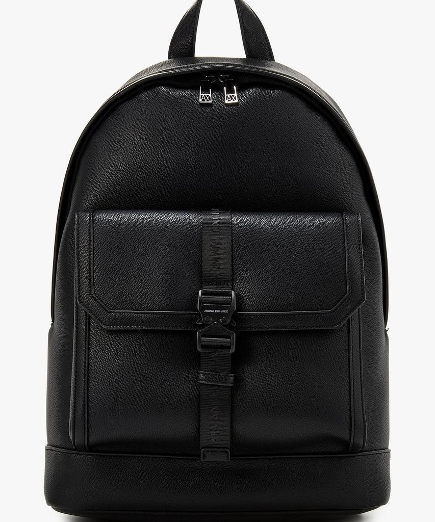 Armani Exchange Men'S Buckle Pocket Round Backpack _Black_A416170003