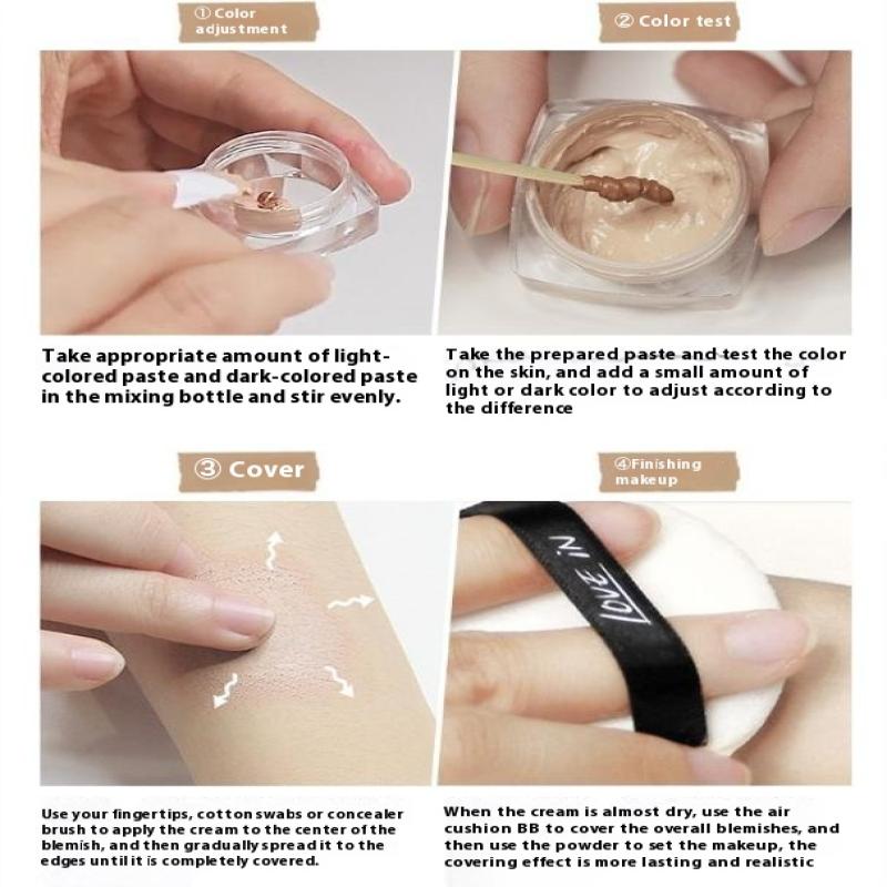 Tattoo Concealer Waterproof Brightening Cover Tattoo Dark Circles Acne Marks Scars Birthmarks Invisible Two-Tone Concealer