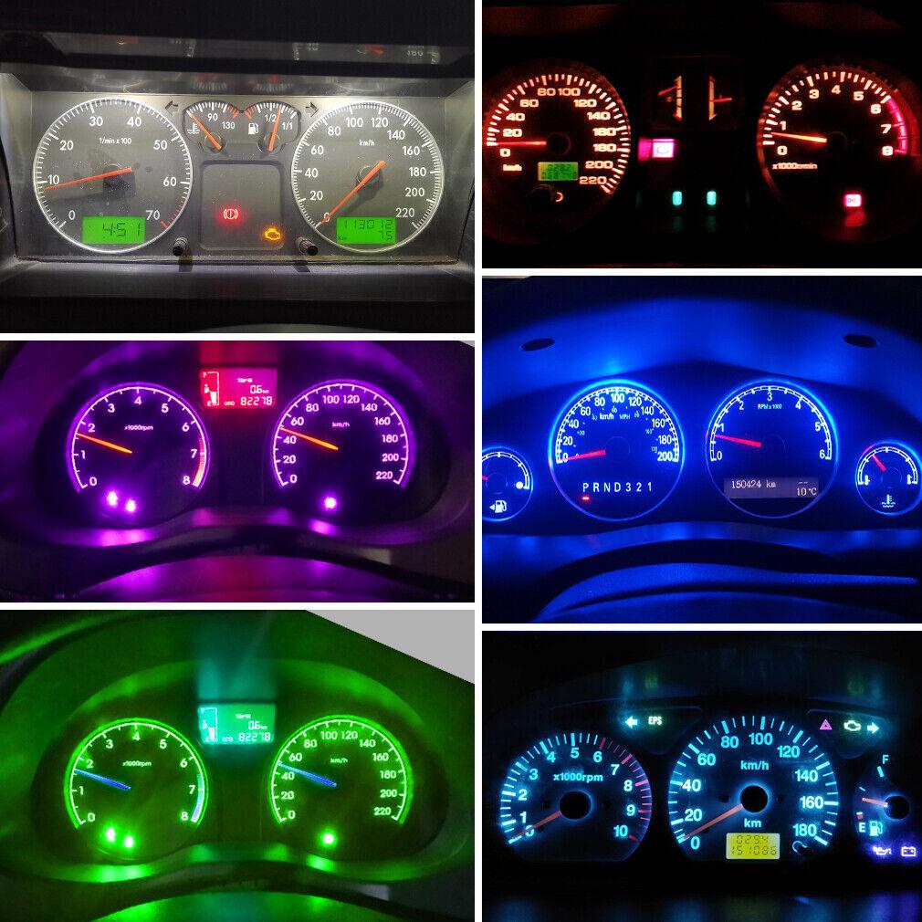 10Pcs T5 LED Lights W1.2W W3W LED Bulbs Super Bright 3030 LED Car Interior Light Auto Side Wedge Dashboard Gauge Instrument Lamp