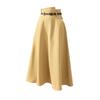 Elegant High Waist A Line Skirt Women Midi Flared Skirt Office Long Skirts Slim