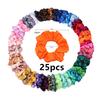 25/10//6 Stück Satin Scrunchies Mädchen Elastisches Haarband Pferdeschwanzhalter Haargummis Mode Damen Accessoires Uni Scrunchy