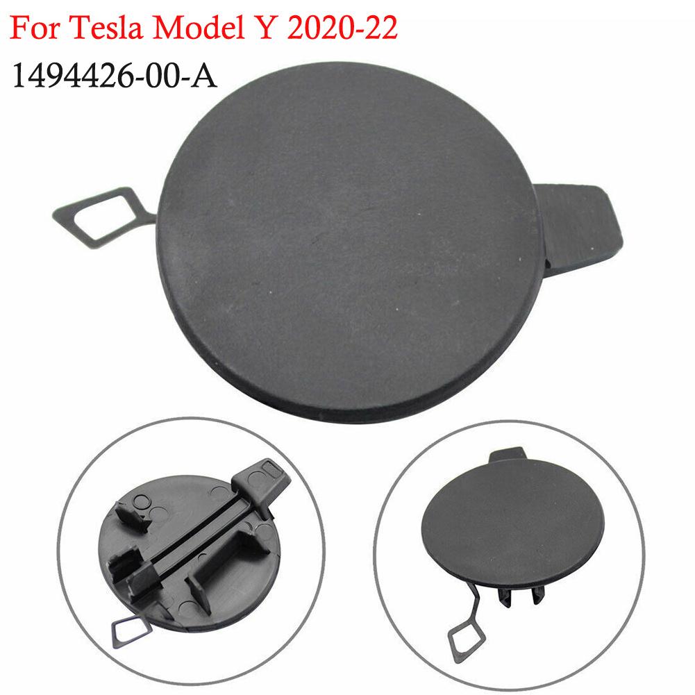 

Covers Tow Hook Cover For Tesla Model Y 2020-22 Inserts 1494426-00-A Accessories Black Bumper Car Exterior Rear