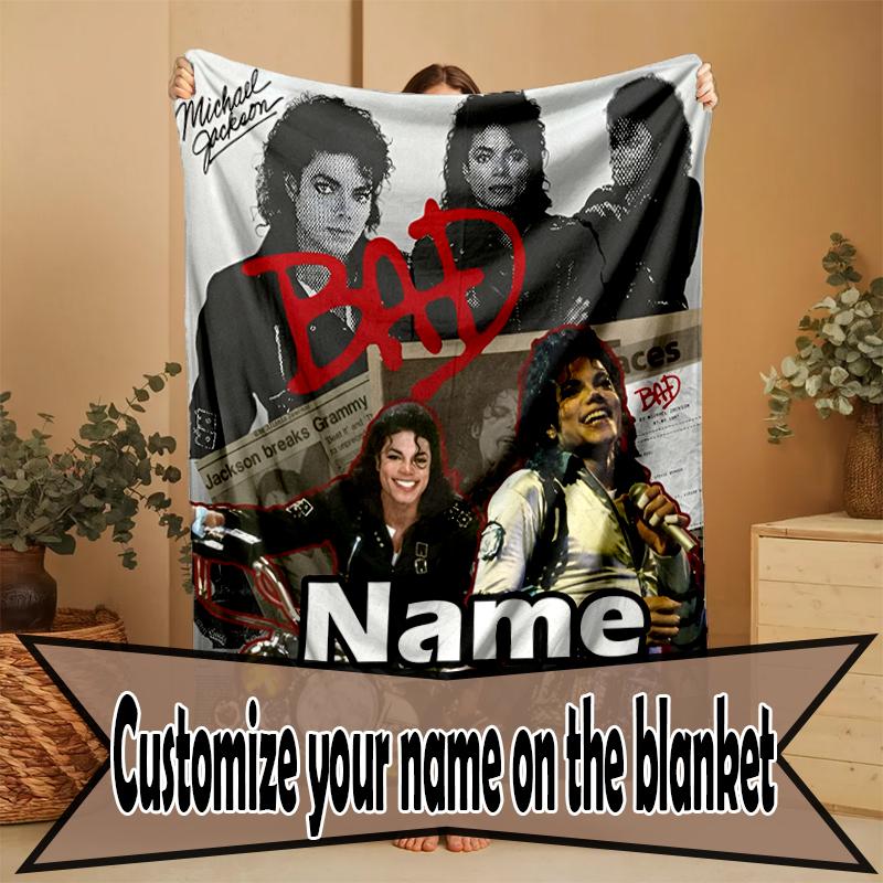 Coperta Personalizzata con Nome Michael Jackson, Arredamento Casa, Camera da Letto, Divano, Campeggio, Divano, Regali per Compleanno Natale