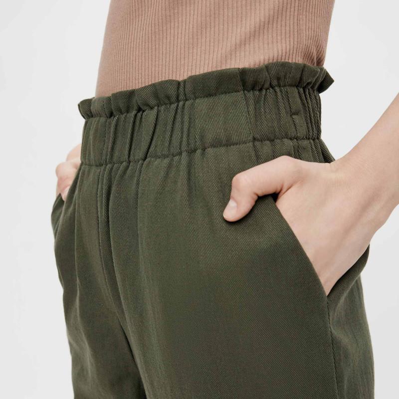 

Брюки женские прямые цвета хаки PIECES