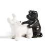 Black And White Ceramic Dog Salt And Pepper Shaker Set Spice Jar Funny Novelty Gift For Dog Lovers And Kitchen Humor Restaurant