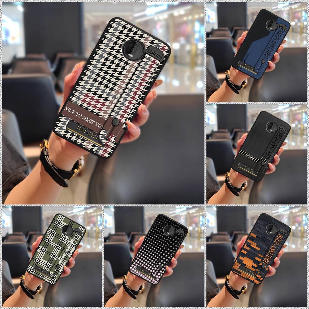 Simple Wrist Strap Phone Case For MOTO Z4 Play Fashion Design Back Cover Plain Color Personality Dirt-resistant Commerce