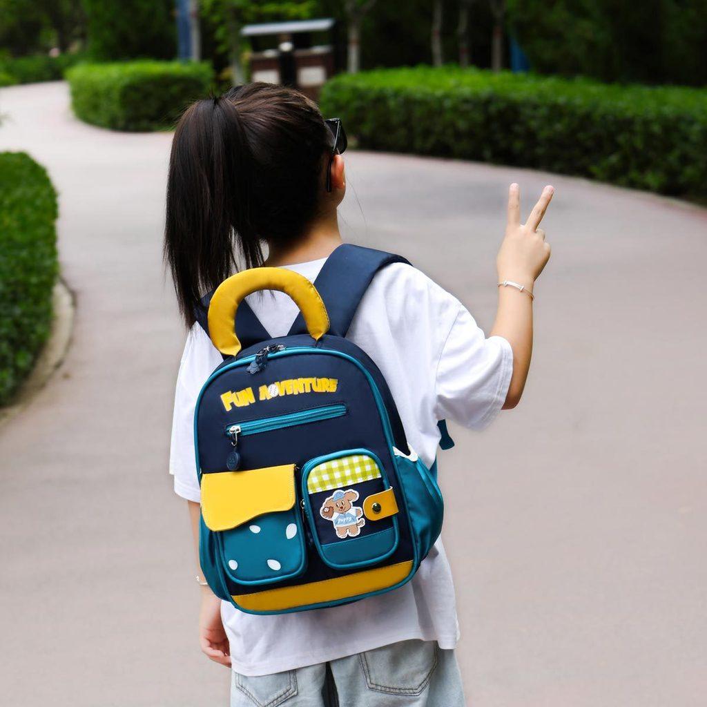 Childrens Double Shoulder School Bag With Cartoon Pattern And Lightweight Design For Toddlers