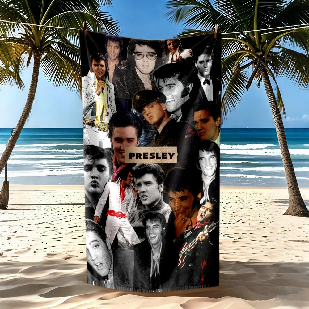 Elvis Beach Towel Soft Durable Quickdry Comfortable Lightweight Suitable For Swimming Gym Camping Yoga Vacation