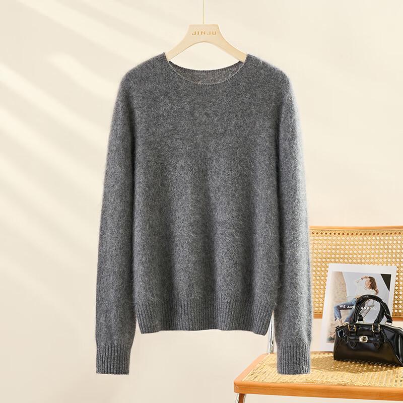 

Jinjin Women s Brushed Round Neck Wool & Cashmere Blend Pullover Sweater XL