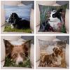 Cute Scottish Border Collie Pillowcase Dog Print  Decor Pet Animal Cushion Cover Sofa