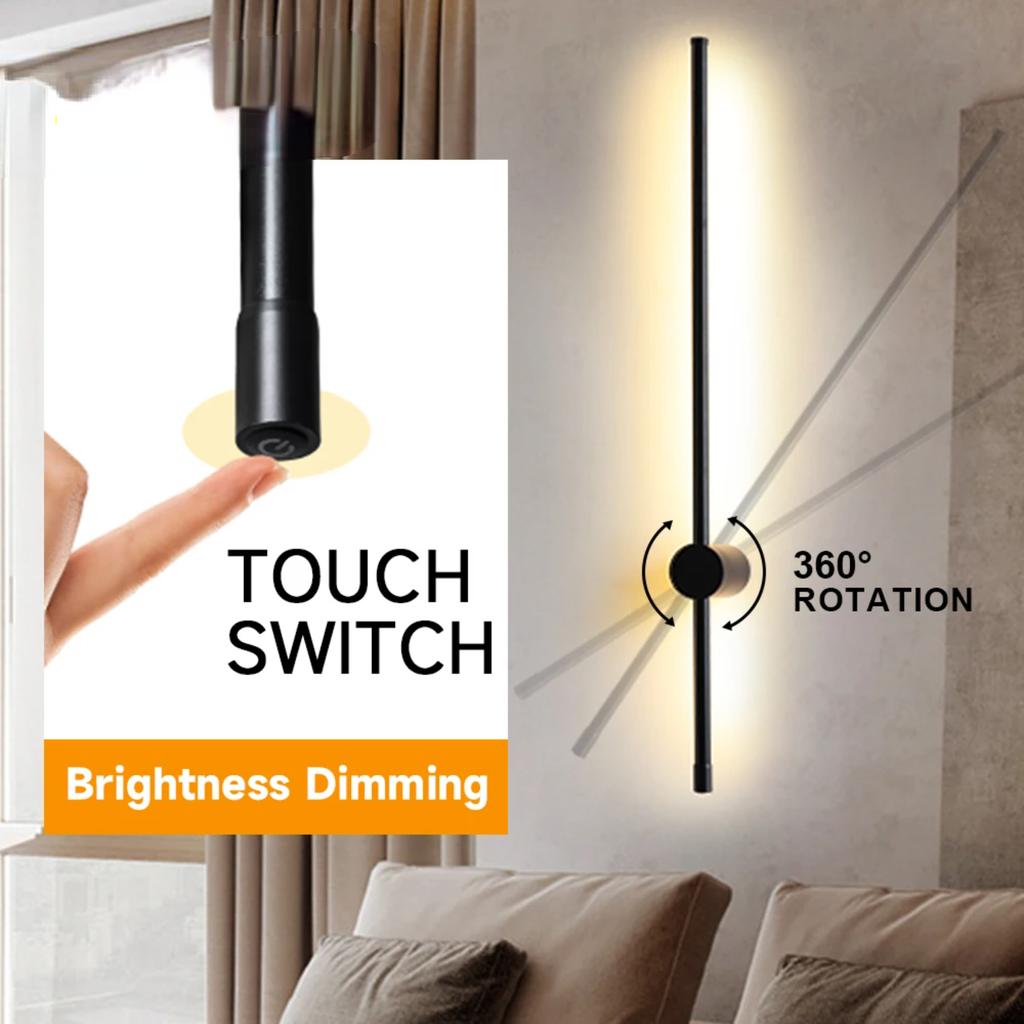 New Modern LED Wall Light 100cm/120cm Sconce Interior Bedroom Black White