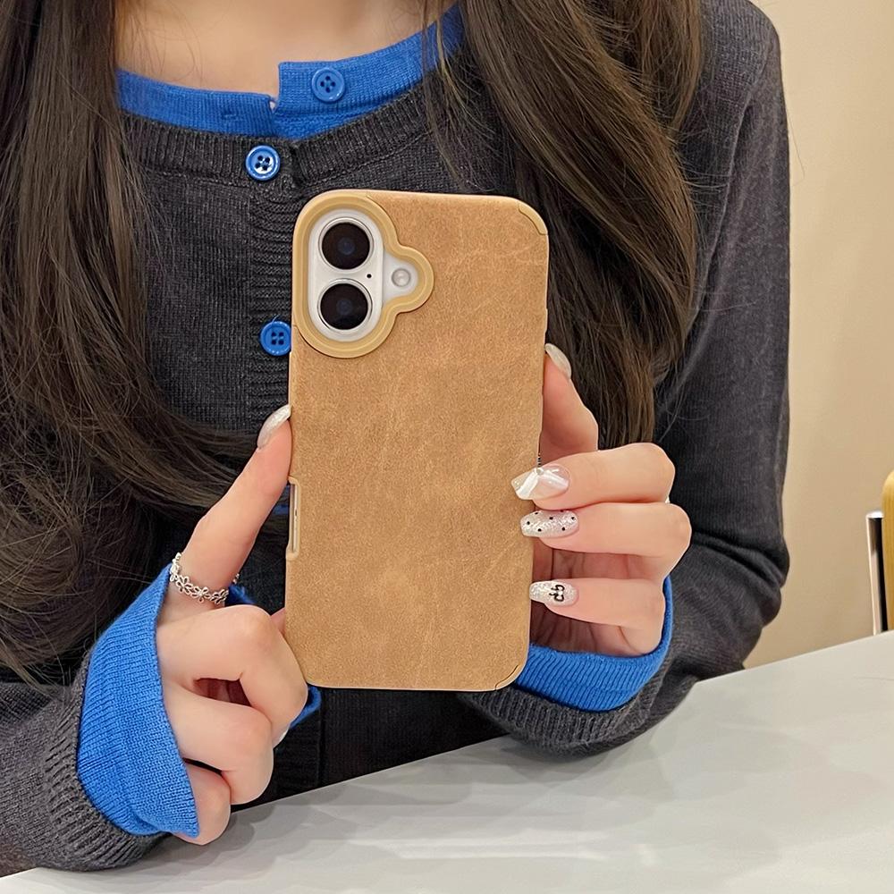Suede Phone Case for iPhone 16 15 13 14 for 13 12 14 16 Pro 15 14 16 Pro Max  Luxury Brown Suede Leather Case