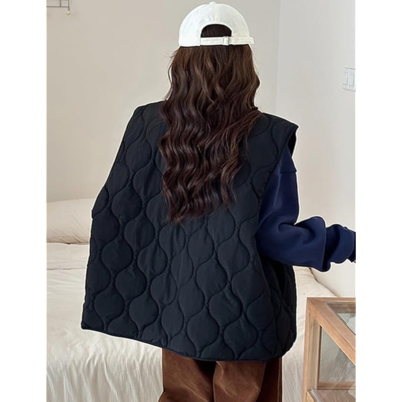 [AILITI] Quilted Vest Ladies Autumn/winter Sleeveless Coat Lightweight Jacket Light Outerwear Tops All Seasons Cold Protection Warm Commute Commuting