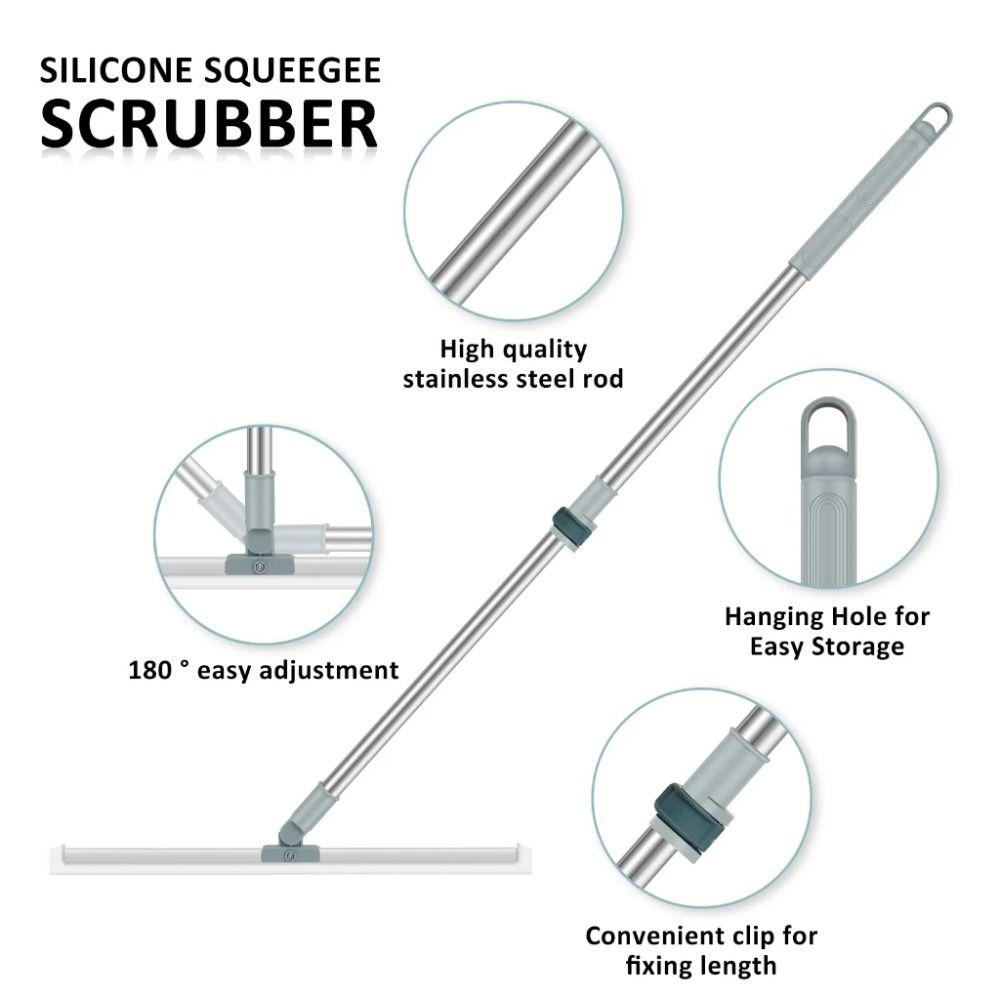 Zatáhovatelný podlahový stěrka Silikonový nástroj na zametání vlasů pro čisté vodní skvrny Vlasy Nezbytné
