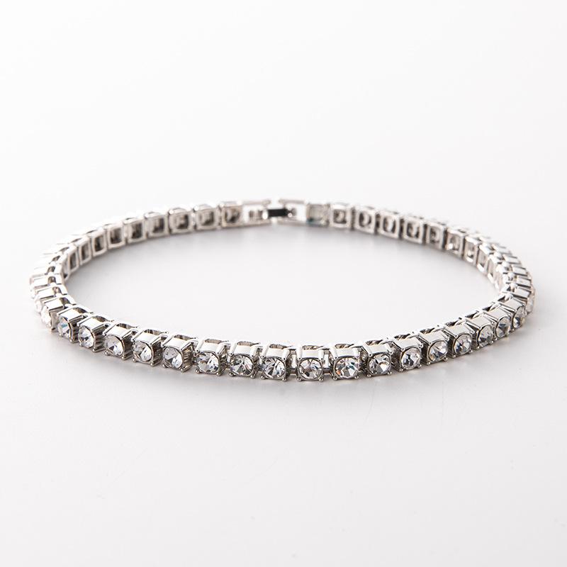 Popular Jewelry, Tennis Bracelet, 3mm Rhinestone Tennis Necklace, European and American Men s Necklace 7inch