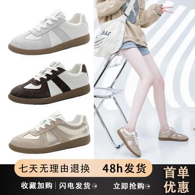 2025 Spring New Retro Prose Poetry Sports Shoes Women's Shoes Little White Shoes Women's Casual Breathable Shoes German Training Shoes Women