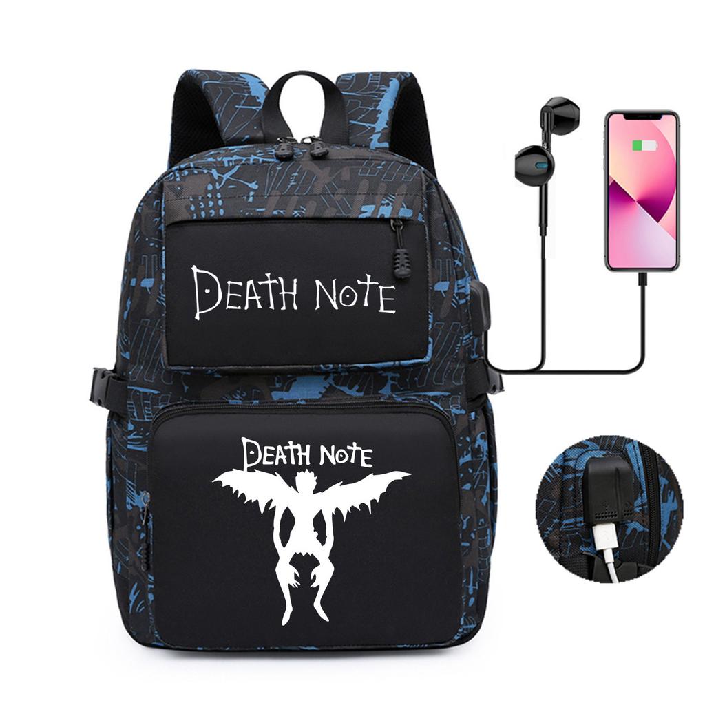 Riman Death Note Peripheral Backpack, Youth Student Schoolbag, Large-Capacity Outdoor Travel Backpack