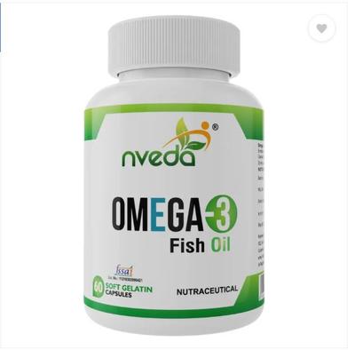 Nveda Omega 3 Supplements 60 Softgels ( 1000 Mg Omega 3 , with 180 Mg EPA & 120 Mg DHA)  (60 No)