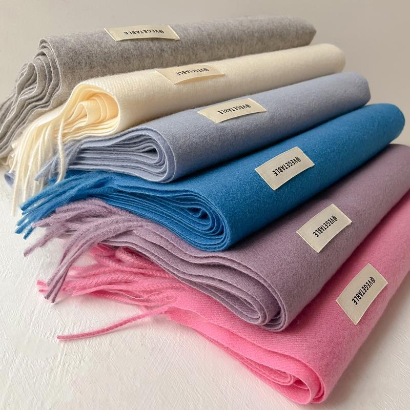 Scarf girls winter versatile solid color imitation cashmere scarf long scarf shawl dual-purpose couple men