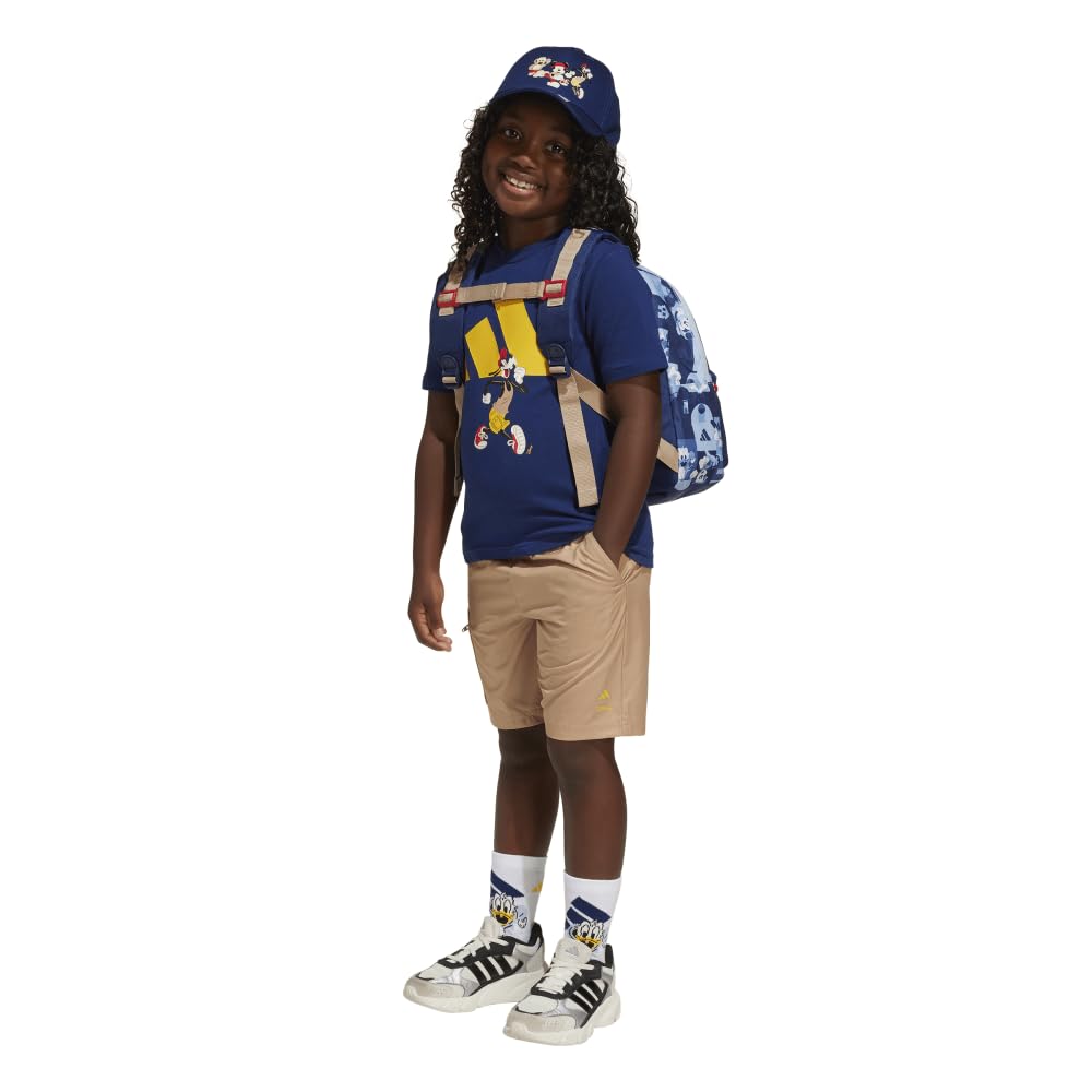 Adidas Disney Mickey Mouse Set for Dark Warm Yellow J140 T-shirt Kids, KRG47, Top Blue/Crew Yellow, Bottom Sandstone/Crew (JD4548)