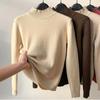 Slim Thicken Knitted Sweater Pullovers Woman Winter Sweater Casual Fleece Lined Warm Knitwear Tops