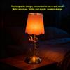 Fabric Shade Table Lamp Bow Table Lamp with Fabric Shade Cute Decorative Metal Rechargeable Cordless Bedside Lamp for Bedroom