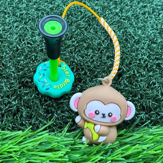 Golf Tee Hanger Plastic Anti Lost Golf Tee Ring with Strap Cartoon Animal Golf Tee Holder Tee Loss Prevention Golf Accessories for Men Women