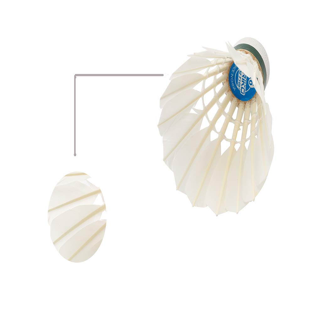 ERIKO Badminton Goose Feathers White 12 Pack Model 6