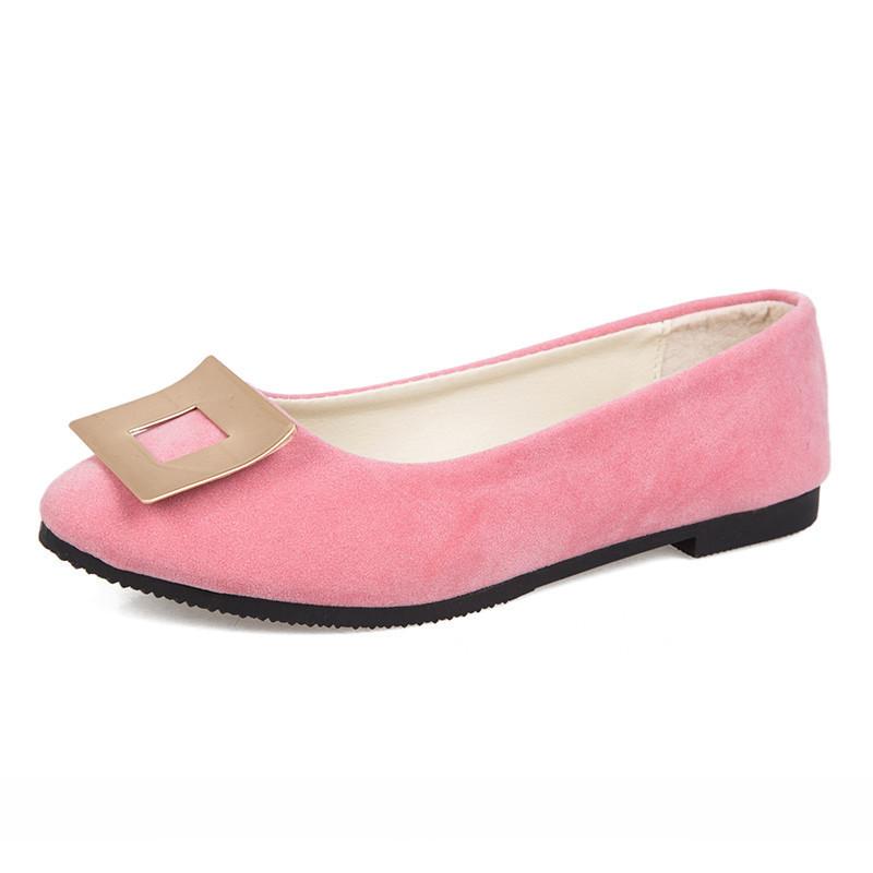 Women Girls Solid Big Size Slip On Flat Shallow Comfort Casual Single Shoes 23 Colors