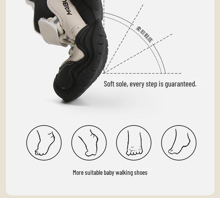 Buty sportowe dla malucha: Nowe jesienno-zimowe trampki z aksamitnym podszyciem dla niemowląt, dziewczynek i chłopców.