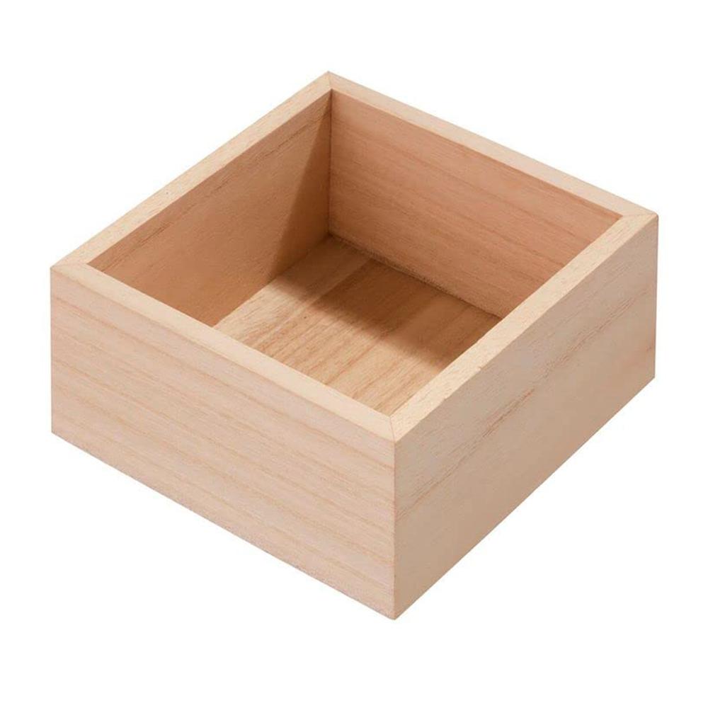 

10 x 10 x 6cm Wooden Organizer Box Desktop Storage Container for Cards/Jewelry A