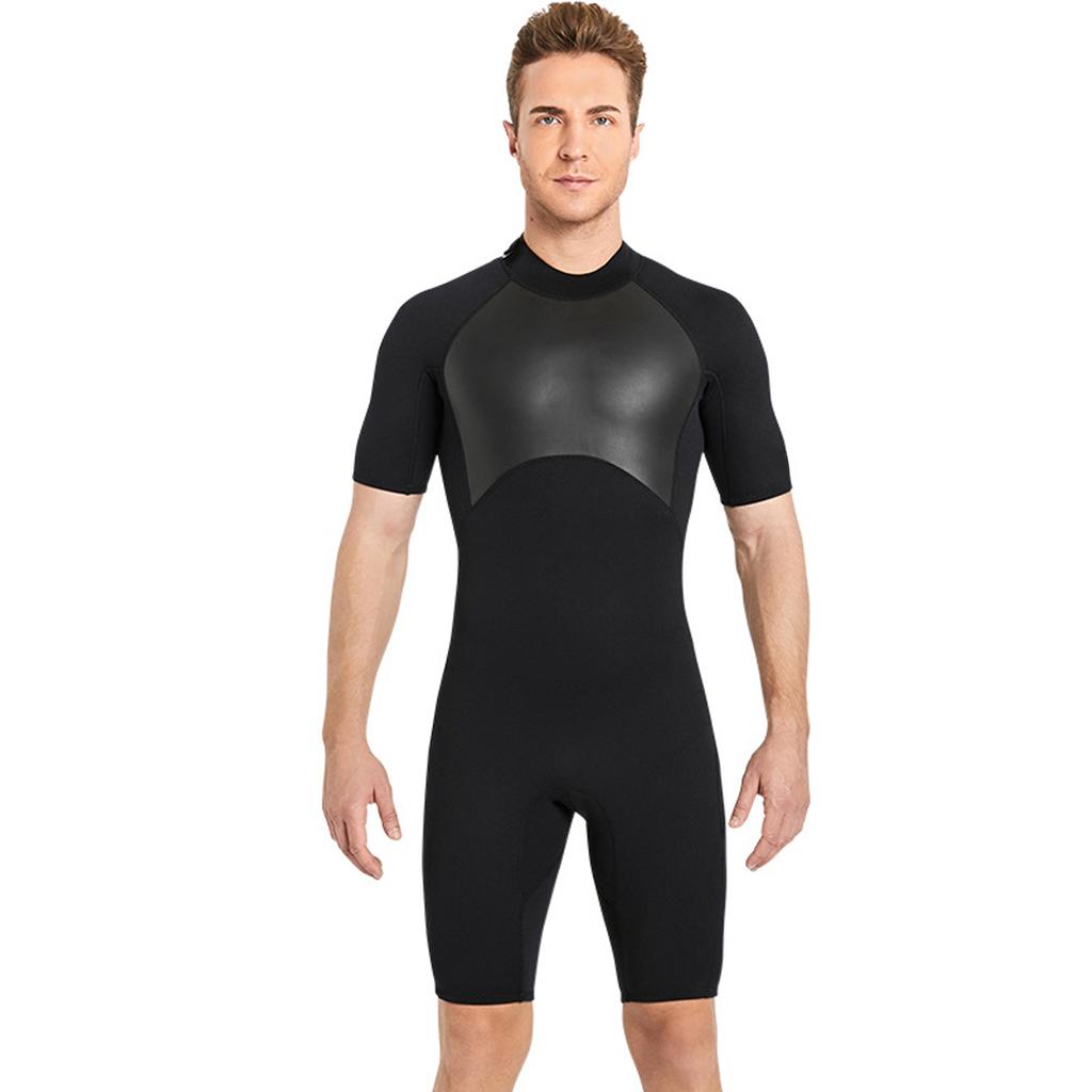 Men s Wetsuit Shorty 2mm Neoprene Full Body Diving Suits for Scuba Diving Surfing Swimming Water Sports Men Black XL