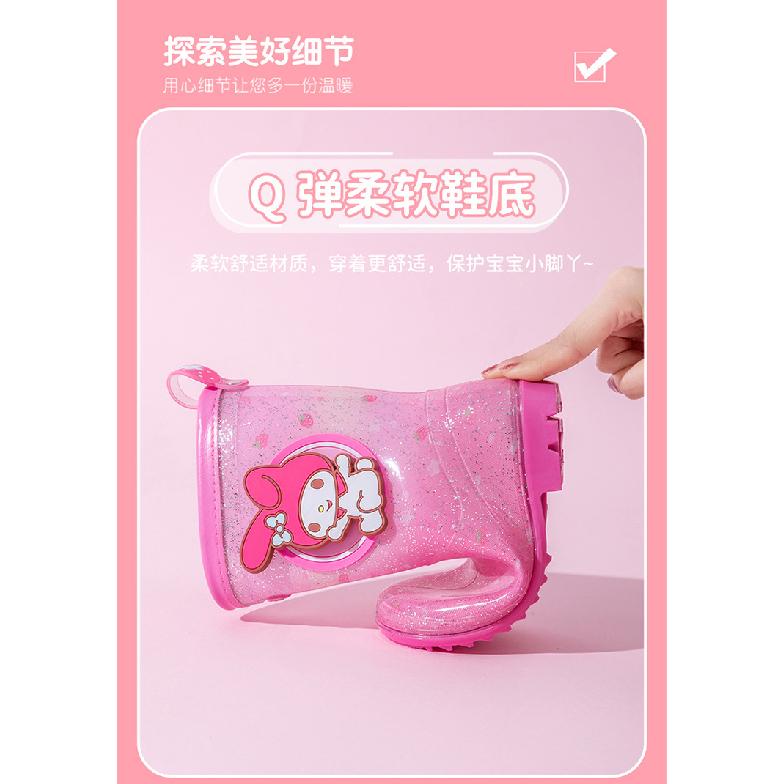 Rain Boots Women's Jelly Children's Kuromi Cute Melody Kindergarten School Non-Slip Waterproof Rain Boots
