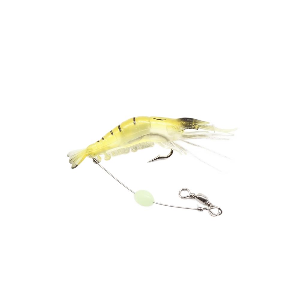 Soft Shrimp Fishing Lure 9cm 6g Bionic Soft Bait with Hook Night Glow Lifelike Shrimp Shape for Predator Fish Fishing
