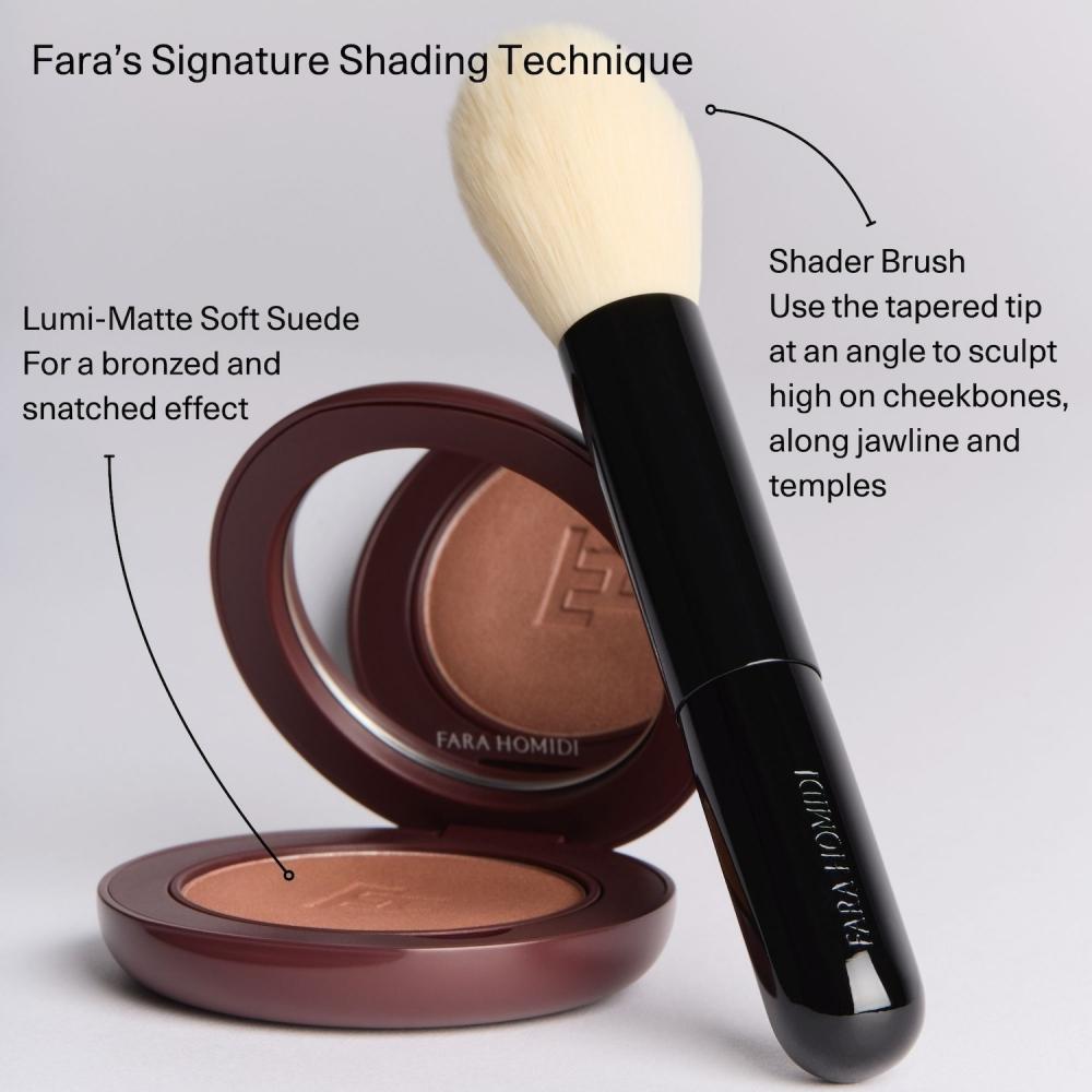 Fara Homidi Essential Bronzer Nachfüllbares Kompaktgehäuse 0,12 Unzen 3,5 g Lumen Tan Mit Goldenen Untertönen