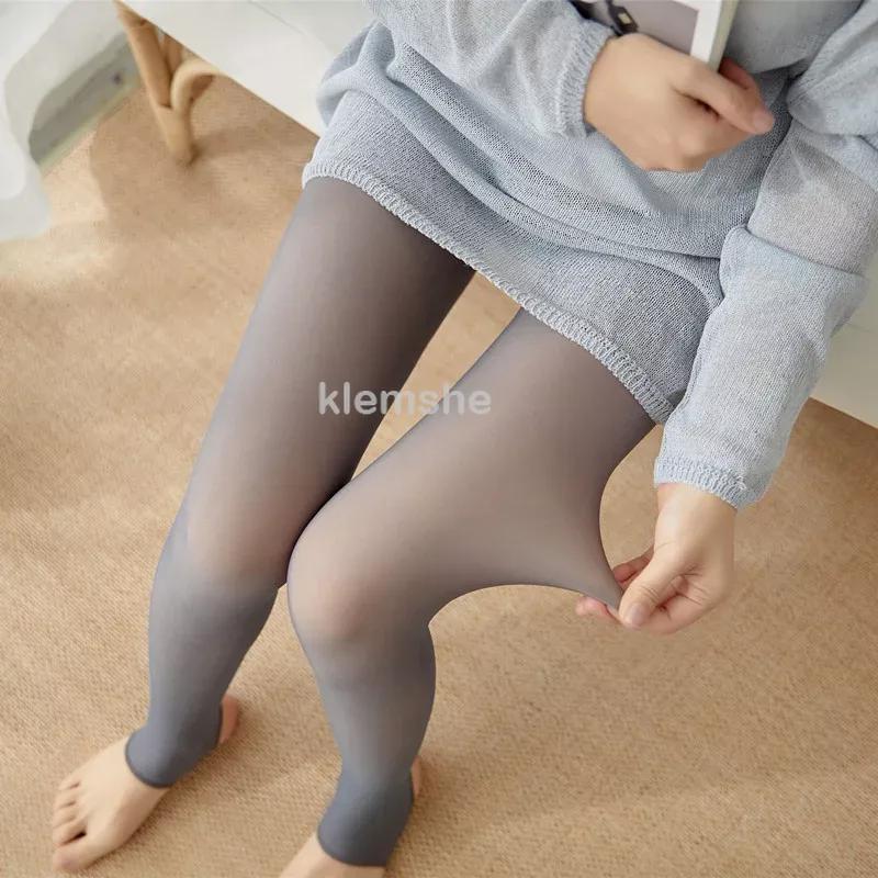 Women'S Fleece Tights Warm Insulated Pantyhose Skin Effect Translucent Stockings Sexy Women'S Underwear High Elastic Leggings