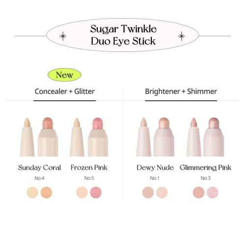 Peripera Sugar Twinkle Duo Eye Stick (#005 FROZEN PINK)