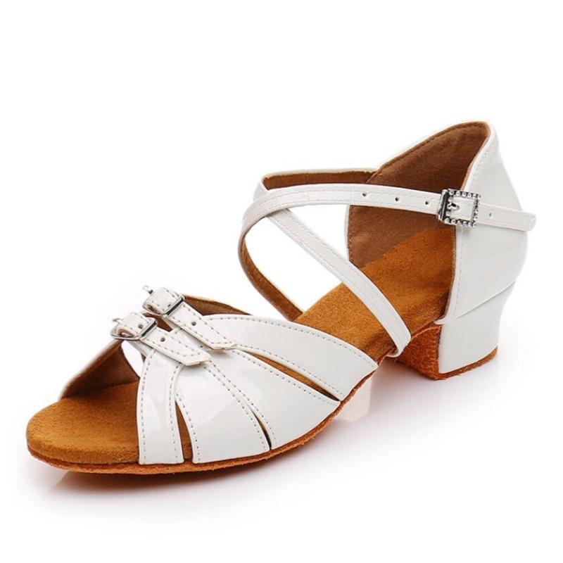Children Dance Shoes for Girls Women Ballroom Latin shoes Ladies Modern Tango Dancing Performance Shoes Salsa Sandals 3.5CM Heel