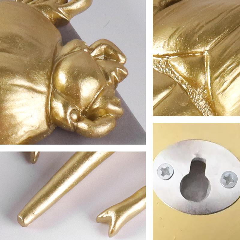 Golden Scarab Wall Hanging Ornament - Creative Resin Wall Decoration for Home, Bedroom, Living Room