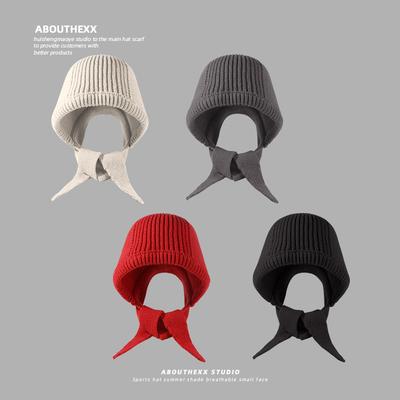 Hat for Women In Autumn and Winter Korean Version of Knitted Little Red Hat Fashionable Versatile Warm Wool Hat Simple Balaclava Hat