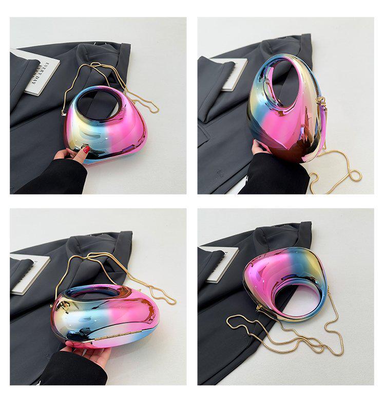 Wysokiej klasy kolorowa torebka wieczorowa w kształcie półksiężyca - Modna europejska i amerykańska moda 2025, damska torba na ramię crossbody