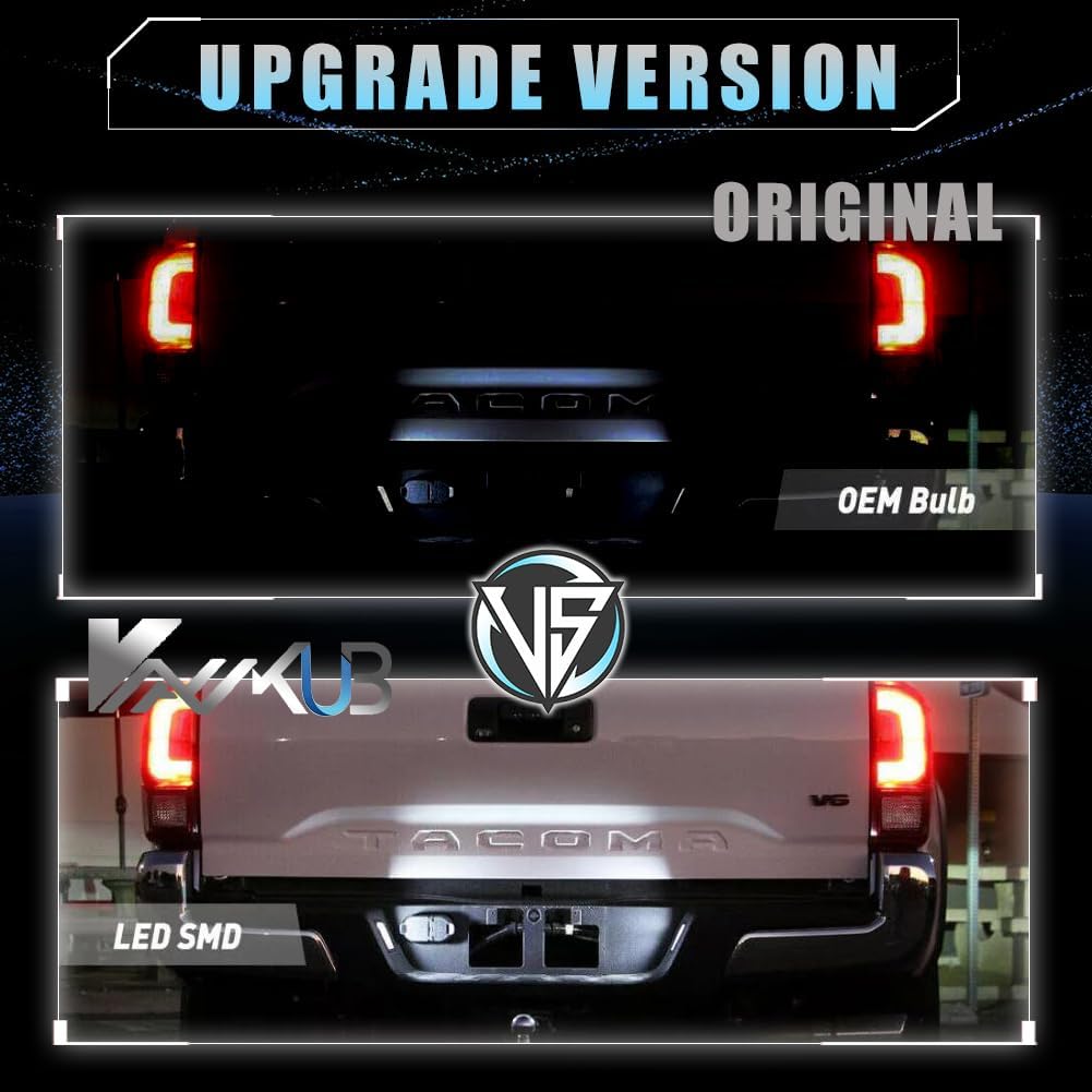 LED License Plate Light for Toyo-ta Tundra 2014-, Tacoma 2016- Pickup Truck, Tacoma Led Rear Tag Lamp, 6000K White Lights, 2 PCS