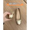 Sheepskin version~ Genuine leather small man inner height increase Mary Jane shoes women's retro bow ballet shoes single shoes