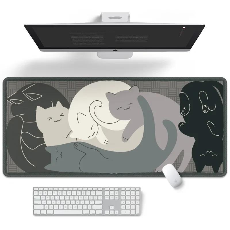 New Oversized Cute Cat Game Mouse Pad Computer Set Simple Non-slip Table Mat Dormitory Office Supply 800*300*2MM 80x30CM